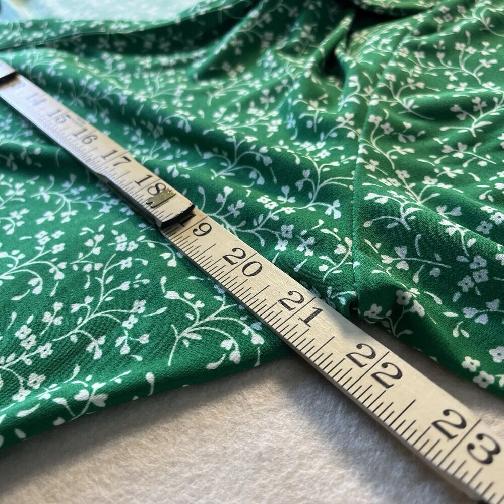 MSK Wrap Dress Lg Kelly Green Floral St Patrick’s Day Midi Retro 70s 80s 90s Y2K - Picture 9 of 9
